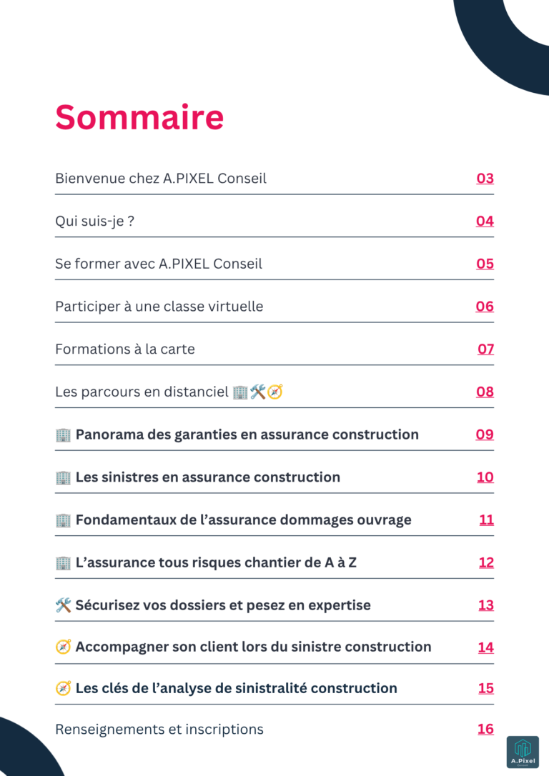 CATALOGUE 2027 Sommaire